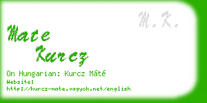 mate kurcz business card