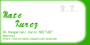 mate kurcz business card